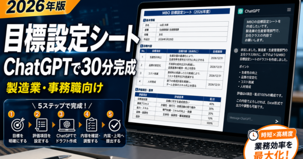 ChatGPTで目標設定シート（MBO）を仕上げる方法【4月・年度初めの目標管理を30分で完成させる2026年版】