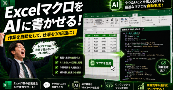 ChatGPTにExcelマクロ（VBA）を書かせる方法【コピペだけで事務作業を自動化2026年版】