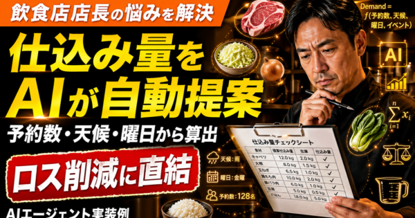 予約数・天候・曜日から仕込み量の目安を提案：飲食店店長が使うAI発注補助エージェント