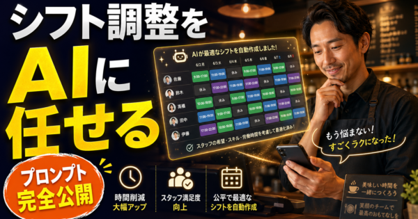 飲食店・カフェの「スタッフシフト調整・欠勤連絡文」AIエージェント——LINEメモから自動生成【プロンプト完全公開】