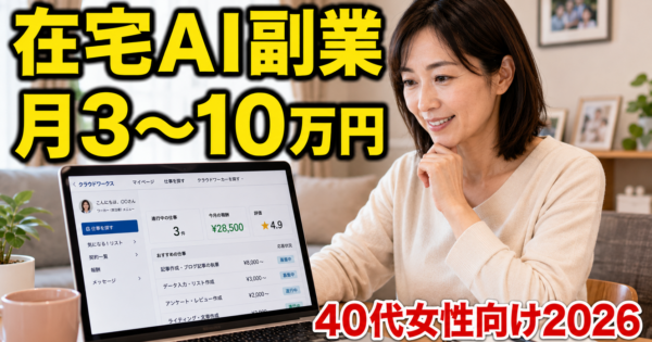 40代女性の『育児・介護と両立できるAI副業』を始める方法【在宅ワーク2026年版】
