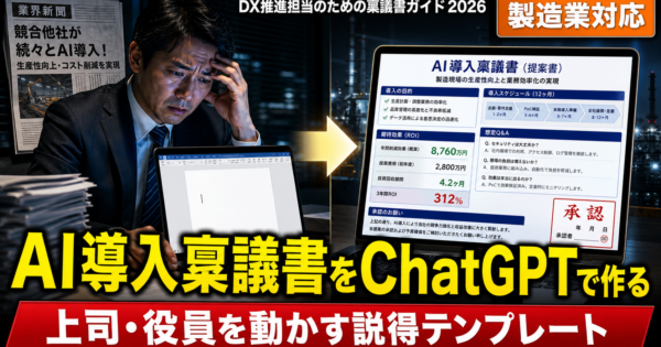 ChatGPTでAI導入の稟議書・提案書を作る｜上司・役員を動かす説得テンプレート【製造業対応】