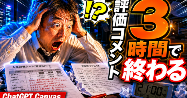 ChatGPT Canvasで人事評価を半分の時間で仕上げる｜部下5名分を金曜夜に終わらせる管理職の新常識【2026年版】