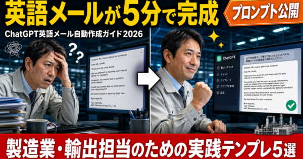 ChatGPTで英語ビジネスメールを自動作成｜製造業・輸出担当のための実践テンプレ5選