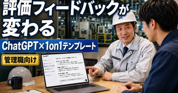 部下への「評価フィードバック」がChatGPTで変わる【製造業の管理職が使える1on1・面談テンプレート2026年版】