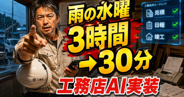中小工務店の『見積→施工管理→竣工報告』AIエージェント ─ 現場監督が明日から使える5ステップ実装ロードマップ＋実プロンプト3本【2026年5月版】