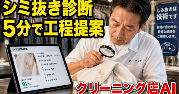 クリーニング店の『シミ抜き診断→工程提案』AIエージェントの作り方【サービス業2026】