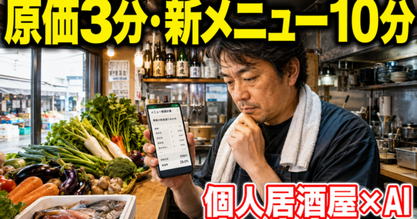 個人居酒屋・バーの『季節メニュー開発×原価計算』AIエージェントの作り方【飲食業2026】