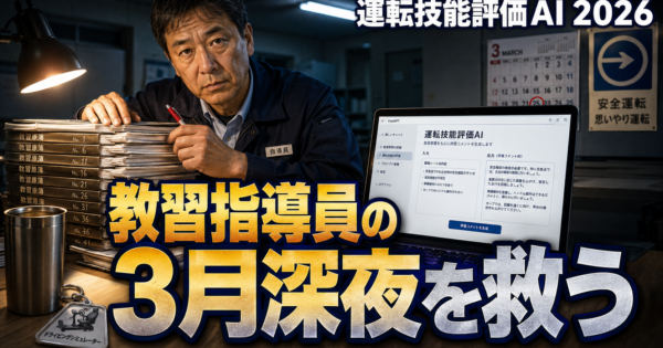 中小自動車学校の『運転技能評価レポート』AIエージェント【教習指導員の3月繁忙期を救う実装プロンプト2026】