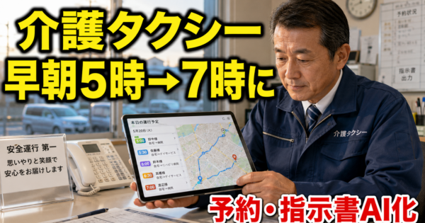介護タクシー事業の『予約管理→ドライバー指示書』を自動生成するAIエージェントの作り方【高齢化対応2026】