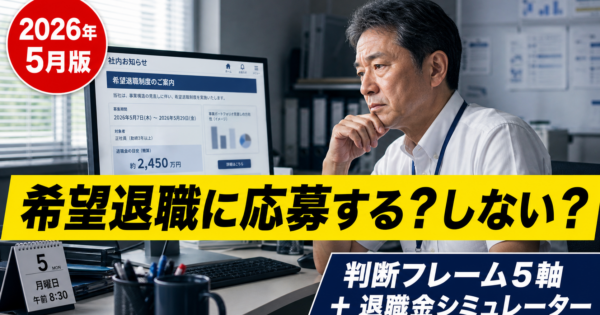 【2026年5月版】製造業40〜50代の「希望退職に応募する／しない」判断フレーム——退職金シミュレーター付き完全ガイド