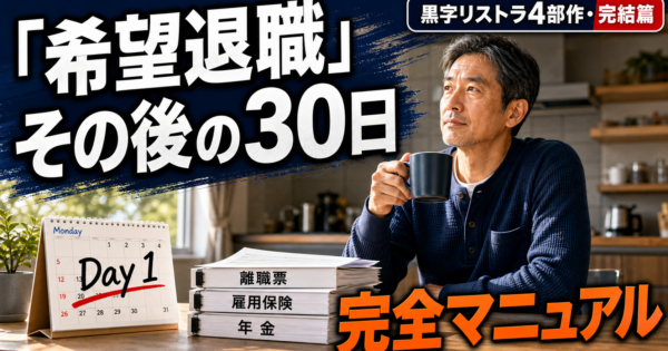 【黒字リストラ4部作・完結篇】希望退職に応募した40〜50代の「再就職 最初の30日」完全マニュアル——書類・面談・収入空白期の現実的設計図