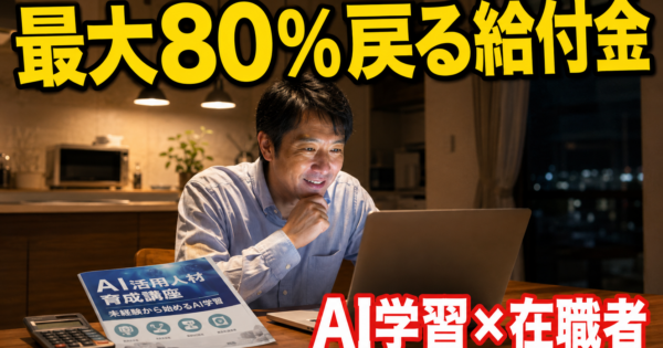 在職者の『教育訓練給付金 × AI学習で最大80%戻る』完全ガイド【2026年5月版】