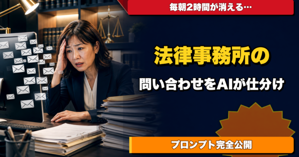 弁護士・司法書士事務所の「初回相談受付・問い合わせ自動仕分け」AIエージェント【実装プロンプト公開】