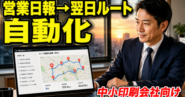中小印刷会社の『営業日報→翌日訪問順序』を最適化するAIエージェントの作り方【BtoB営業2026】