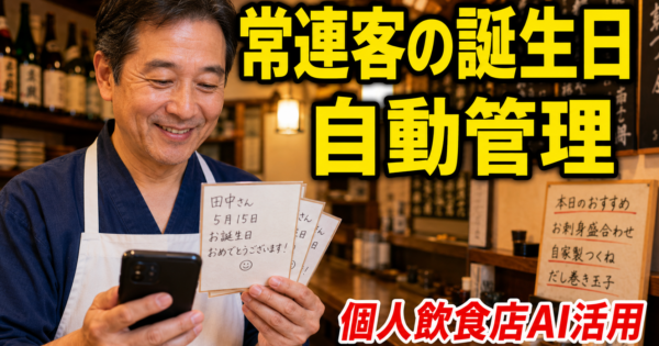 個人飲食店の『常連客→誕生日来店促進』AIエージェントの作り方【飲食業2026】