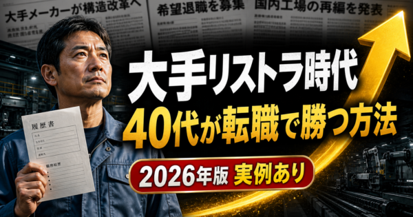 三菱電機・マツダ…大手製造業リストラ時代に「40代が転職で勝つ」5つの行動【2026年版】