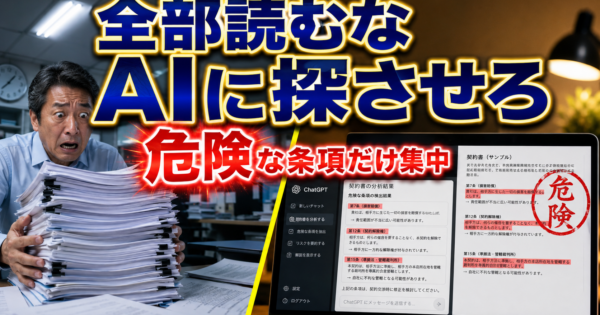 長い契約書・仕様書、全部読まない｜ChatGPTで要約し\”危険な条項\”に集中【非IT事務職2026】