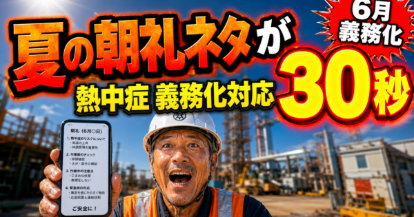 ChatGPTで夏の安全朝礼・熱中症KYを30秒で作る【2025年義務化対応・製造/建設現場2026】