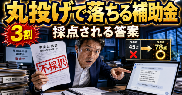 補助金の事業計画書、AIに\”丸投げ\”で落ちる人へ｜採点項目から逆算してChatGPTに下書きさせる手順【2026】