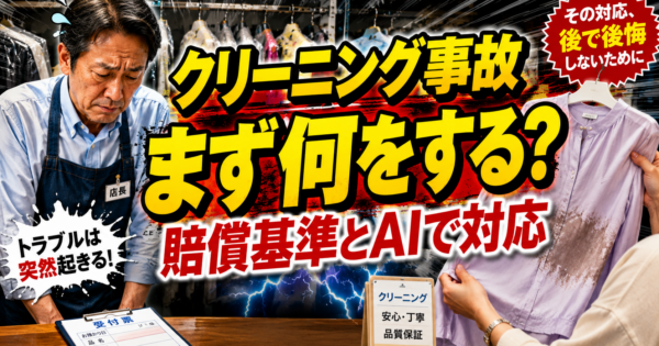クリーニング事故の賠償基準をAIで一次対応｜記録で水掛け論を防ぐ【2026】