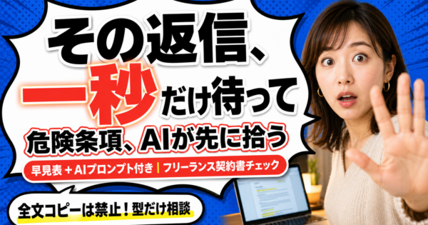 フリーランスの業務委託契約書、AIで不利な条項をチェック【2026】
