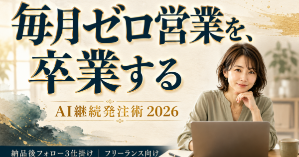 毎月ゼロ営業から抜け出す——フリーランスのAI継続発注術【2026】