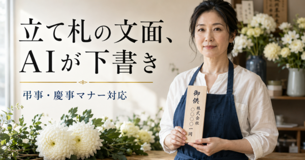 花屋の立て札・供花メッセージ文をAIで作る｜弔事・慶事マナー対応の受注実務術【2026年】
