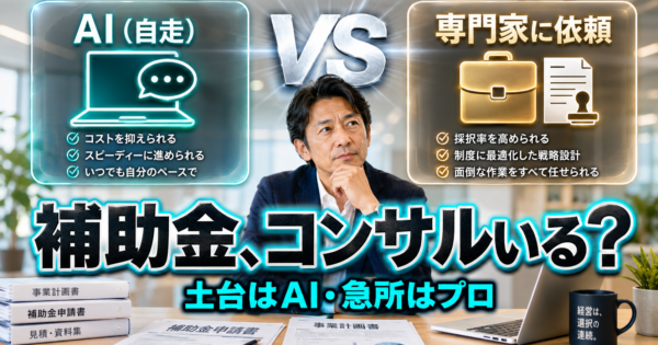補助金コンサルは本当に必要？——AIで自分で進める工程と、専門家に頼るべき局面【2026】
