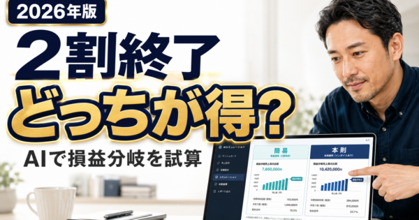 2割特例の終了後は「簡易か本則か」——AIで損益分岐を試算する手順【2026年版】