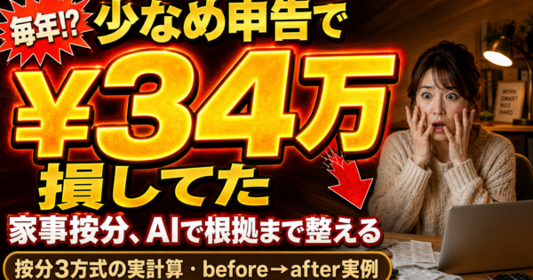 個人事業主の家事按分、AIで\”説明できる根拠\”まで整える【2026】