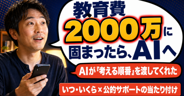 子どもの教育費、総額に固まる前にAIに相談してみた【2026】