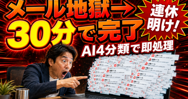 連休明けの「放置メール地獄」をAIで片付ける——事務職のための受信トレイ優先度仕分け術【2026】