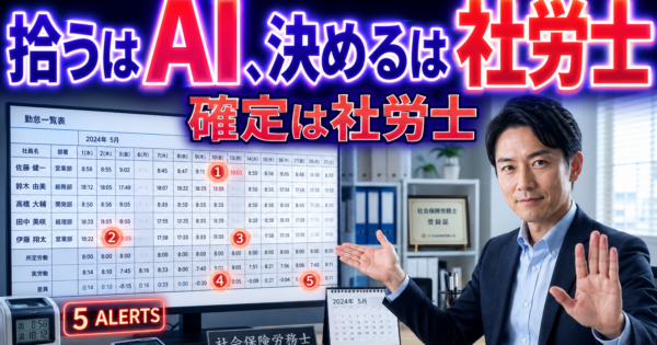 社労士の勤怠突合、AIに任せていいのは「異常の洗い出し」まで――締め前1〜2日を半分にする使い方【2026】