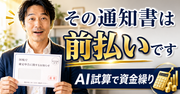「予定納税」の通知が届いたら——個人事業主がAIで納付額の見立てと資金繰りを整える【2026】