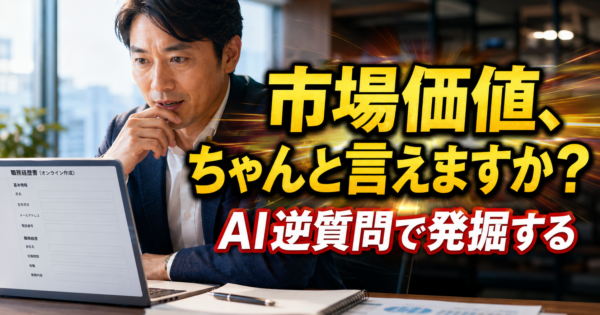 40代事務職の市場価値をAIの\”逆質問\”で発掘・言語化する方法【2026】