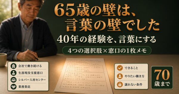 65歳からの仕事探し｜公的窓口とAIで見つける現実的な道【2026】