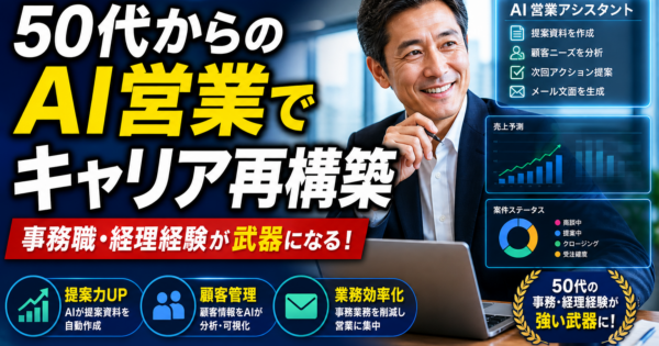 【AI時代の営業職転換】事務職・経理35〜50代が「AI営業」へジョブチェンジする現実プラン——書類仕事から顧客対峙へ