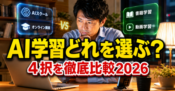 AI学習どれを選ぶ？DMM 生成AI CAMP・Udemy・独学 完全比較【2026年6月版】