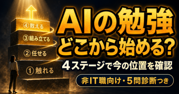 生成AIは何から学ぶ？非IT職の4ステージ診断ロードマップ【2026】