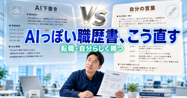 「AIっぽい」と思われない職務経歴書——自分の言葉に戻す検証術【2026】