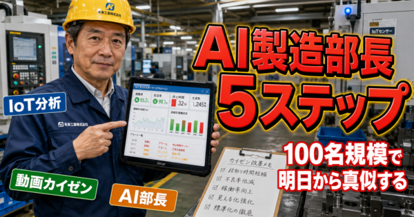 旭鉄工「AI製造部長」事例徹底分析 ─ 中小製造業100名規模が明日から真似できる5ステップ実装プロンプト集【2026年5月版】