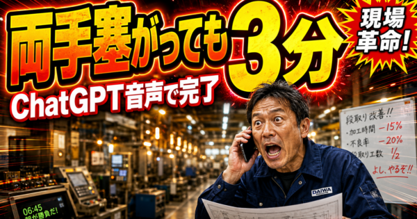 ChatGPT音声機能（Voice Mode）完全活用2026 ─ 製造業現場リーダーが両手作業しながら使える5パターン＋実プロンプト3本