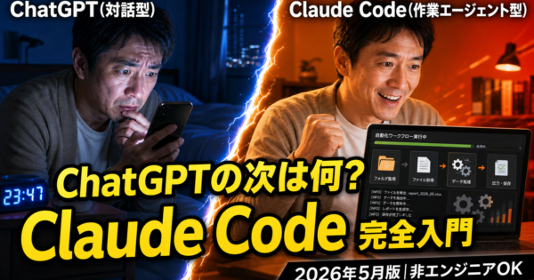 【2026年版】Claude Code完全入門 vs ChatGPT——製造業・事務職35〜50代が選ぶ「作業エージェント型AI」の違い