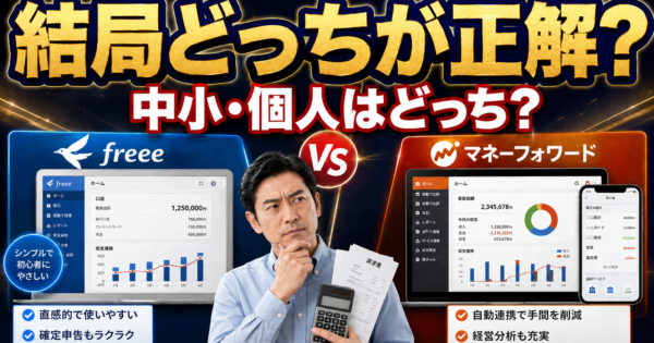 マネーフォワード vs freee 徹底比較【2026年版】中小・個人事業主はどっちの会計ソフトを選ぶ？