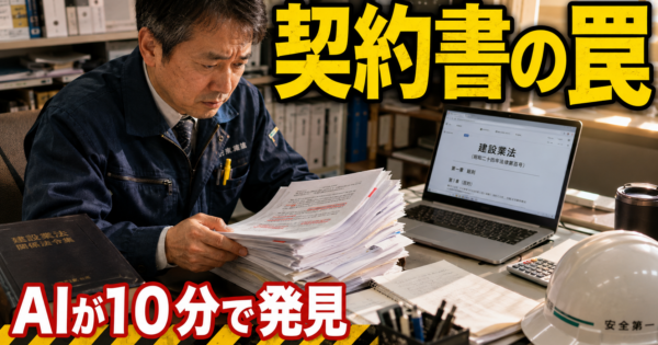 中小建設会社の『下請契約書チェック・差し戻しAIエージェント』【建設業法違反リスクを自動検出するプロンプト完全公開2026】