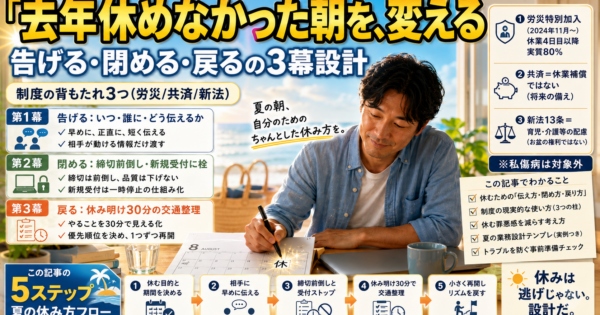 今年こそお盆に休む——フリーランスのAI段取り術【2026】