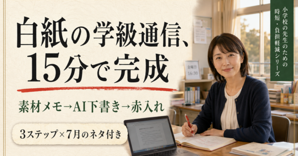 学級通信×AIの時短術｜金曜放課後に15分で仕上げる手順と7月ネタ【教員】