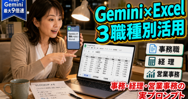 Gemini×Excel職種別活用ガイド ─ 製造業事務・経理・営業事務が明日から使える3パターンと実プロンプト【2026年5月版】