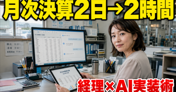 経理事務の『月次決算→経営者向けレポート』AIエージェントの作り方【製造業・事務職2026】